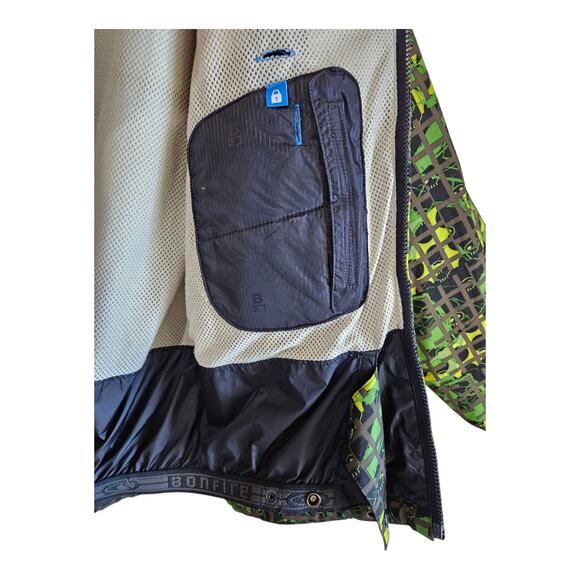 BONFIRE Men's S Snowboarding Chroma Fusion Jacket Hooded Full Zip Mesh Lined 42" - Picture 8 of 12